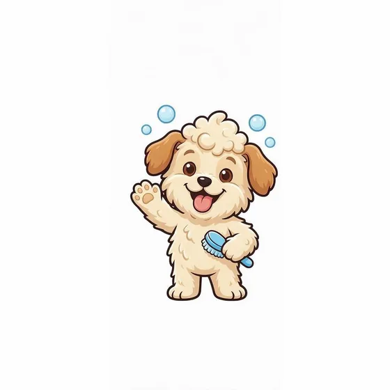Sudso, the original pet groomer mascot
